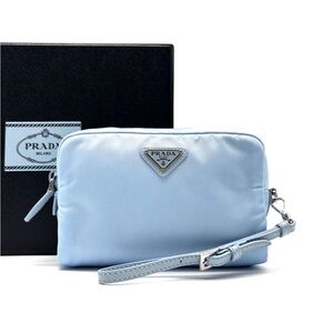 Prada Light Blue Cosmetic Bag/Wrislet